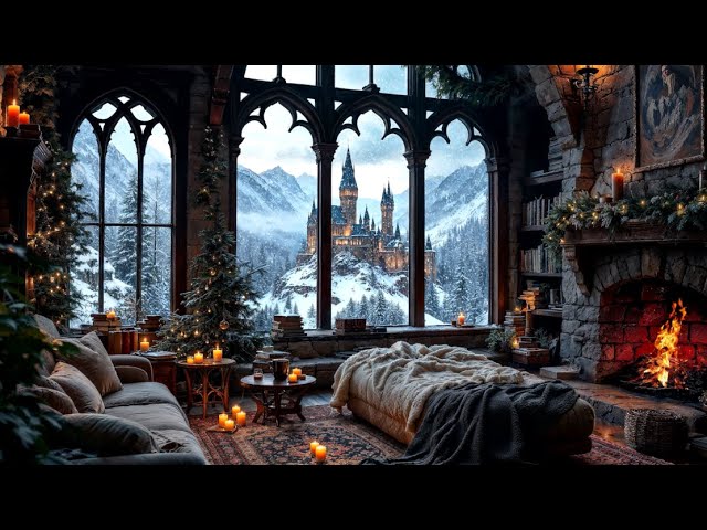 🔥 Peaceful Nights: Snowfall and Fireplace Ambiance for Restful Sleep 😴 Embrace the Warmth of Cozy