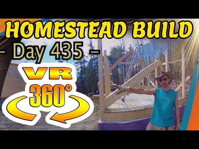 Homestead Building - Solo Lifting a Roof Truss on the Mini House