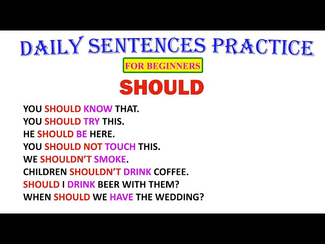 SHOULD | Daily Sentences Practice