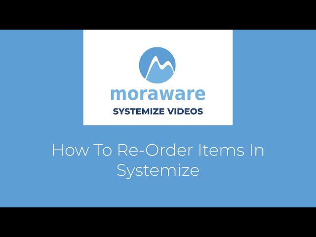 Video How To ReOrder Items In Systemize Products