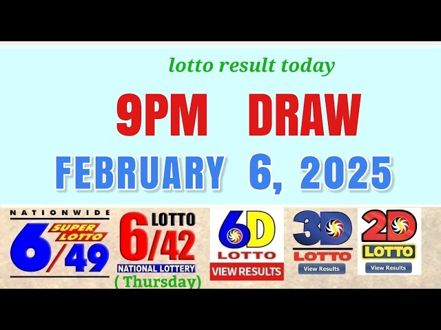 Lotto Result Today 9pm draw February 6, 2025 Swertres Ez2 Pcso