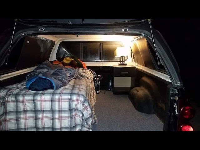 Boondocking -  Home Made Truck Canopy Camper Setup, Camping In Winter -10 Degrees