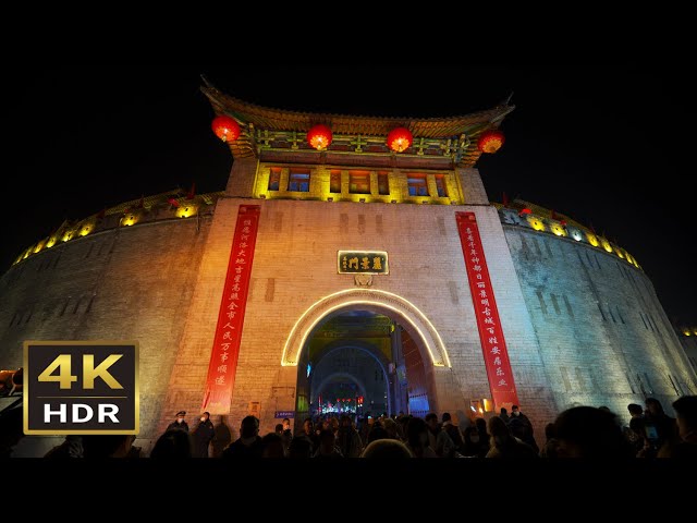 【4K HDR】Night tour of Luoyang Lijingmen during the Spring Festival