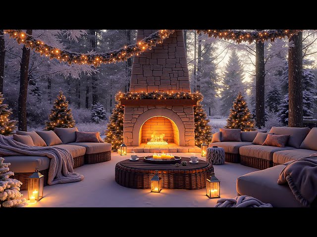 Peaceful Winter Vibes ~ Soothing Piano Jazz, Fireplace Sounds & Snowy Scenery for Calm & Clarity ❄️🔥