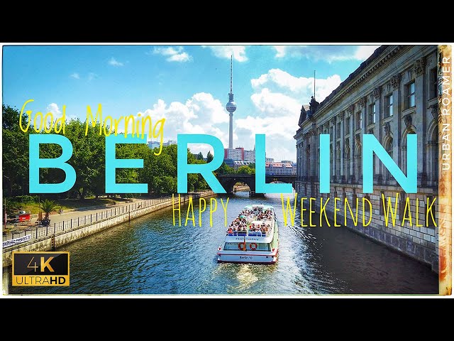 Berlin, Germany 2024 - Sunny Weekend Walking Tour in Mitte + Demonstration at Museum Island | 4K HFR