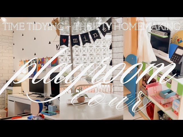 Organized Playroom Tour & Thrifty Homemaking in a Simple Space | Declutter & Clean with Me with Haul