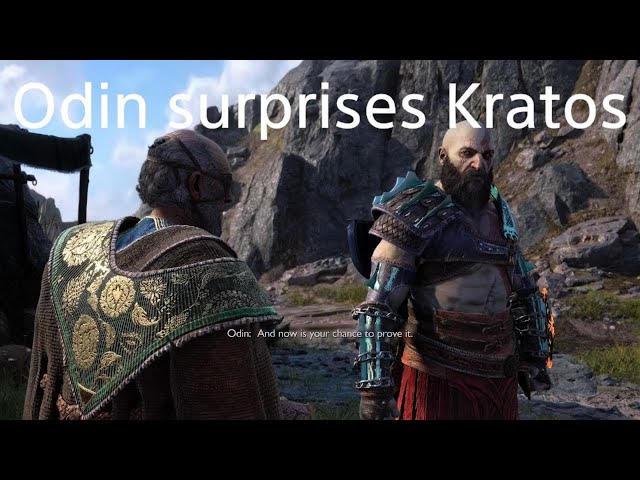 God of War Ragnarök Odin surprises Kratos after he learns what he was up to