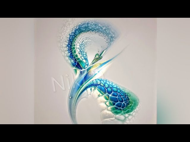 Gorgeous Abstract Fluid Art ~ Blue Marlin or Hummingbird? #tlp #acrylicpouring