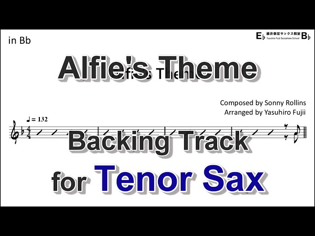 Alfie's Theme (Sonny Rollins) - Backing Track with Sheet Music for Tenor Sax