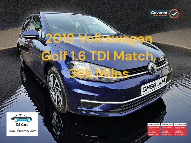 2019 Volkswagen Golf Match 1.6 TDI with 36,450 miles.