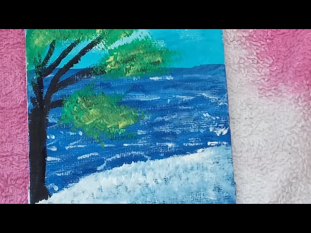 How to paint the Ocean with acrylics for beginners | Sea painting tutorials |artvideos