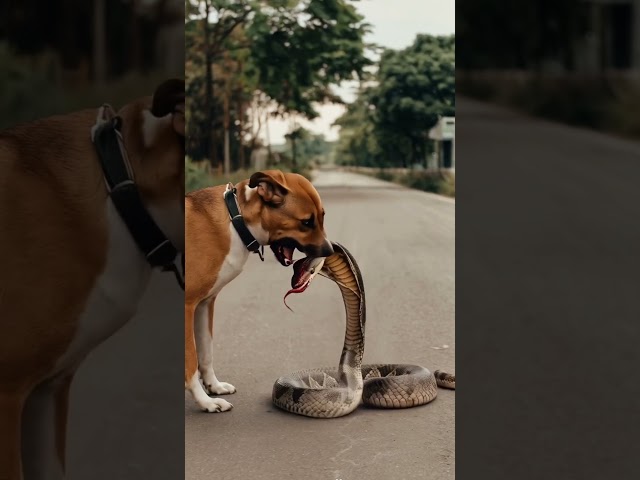 Omg Dog Tries to attack Snake 🐍 #snake #dogshorts #dog #wildlife #animals #wildanimals #shorts