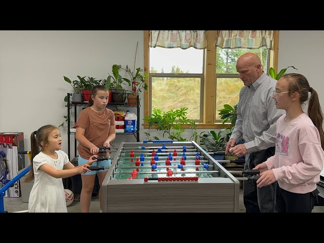 Cute Baby Girl Loves Her New Foosball Table Playing with Family #foosball #table #game #family #fun