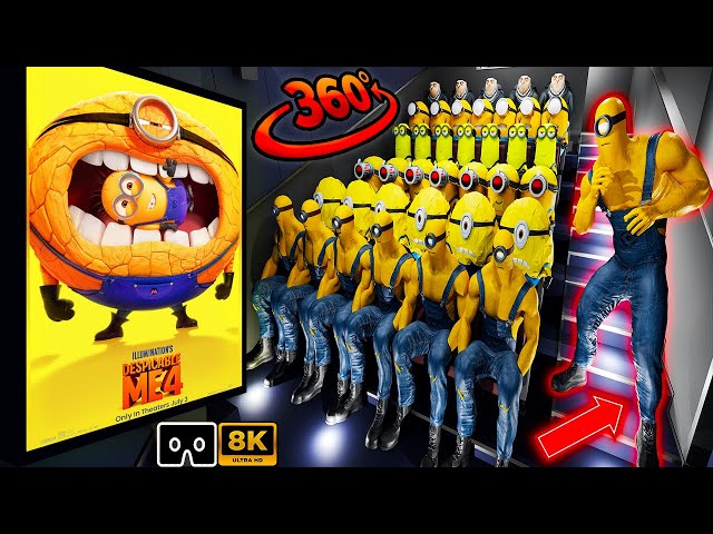 Despicable Me 4 in 360° | NEW Mega Minions Watching Official Trailer 2 | CINEMA HALL | VR 360 8K