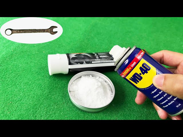 Just mix WD40 and the secret ingredient. Make any rusty metal shine like new.