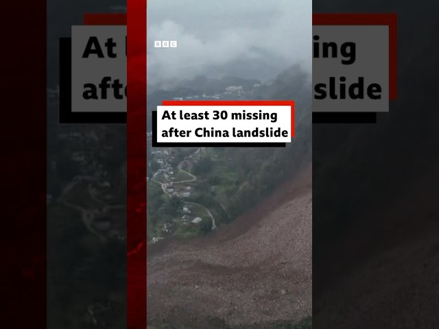 At least 30 people are missing after a landslide in China. #China #BBCNews