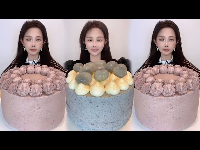 Asmr🍰Eating Red Bean Matcha Cake🍰 (Soft And Waxy Sound) 크림丨먹방丨Mukbang丨Satisfying丨Eatings