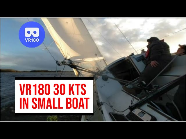 3D/VR180 Jaguar 21 Sailing on a cold and windy boxing day 2022 Gusting 35kts