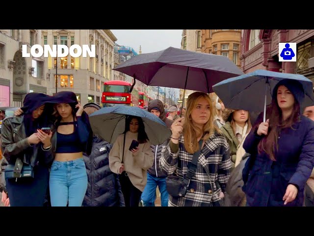 London Rain Walk ☔️ OXFORD Street, Marble Arch to Tottenham Court Road | Central London Walking Tour