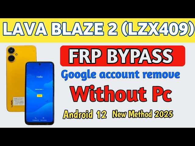 Lava balze 2 frp Bypass||Without pc Lava lzx409 google account remove||android 12_ 2025