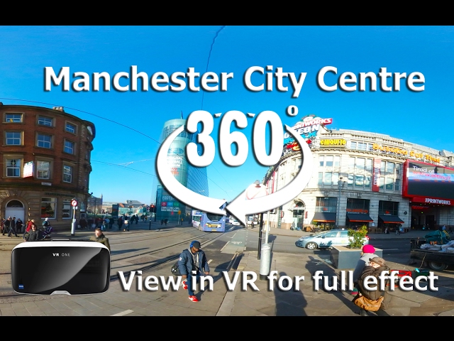 Manchester City Centre in 360 for VR - Experience time standing still in virtual reality.