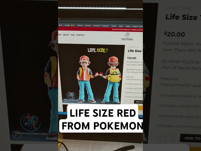 Life Size Red Trainer/Ash from Pokémon 3D printed #3dprinting #pokemon