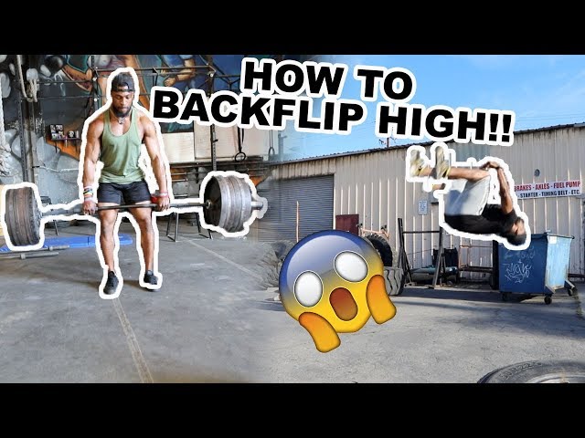 HOW TO LEARN A BACKFLIP AFTER DEADLIFTING 585LB (BELT-LESS) *EXTREME*