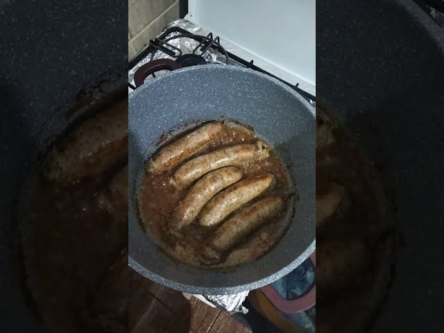 After fresh homemade thick sausages