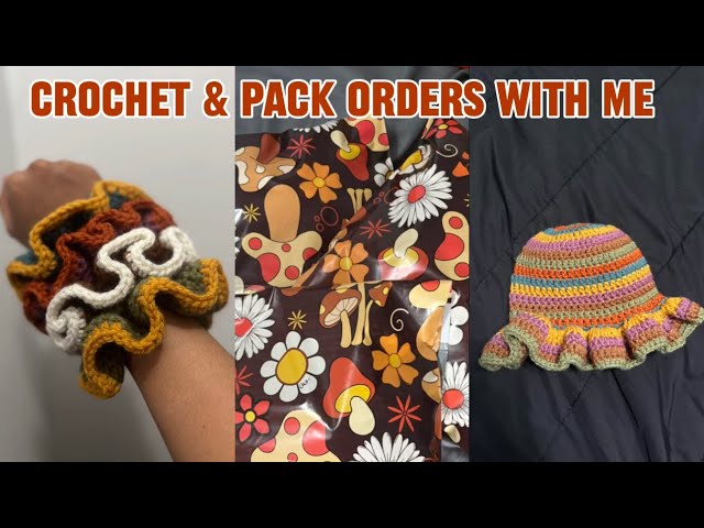 CROCHET🧶 A RUFFLE HAT + PACK ORDERS WITH ME| iDewCrochet