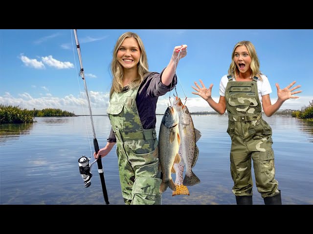 Fishing the Bay for Trout! Twins catch some crazy fish!