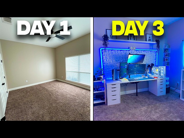 Transforming My EMPTY Room To My Dream Setup Room!