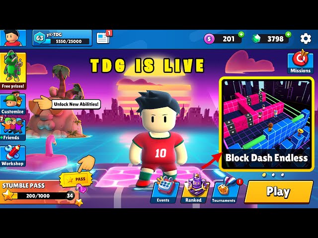 #stumbleguys #live STUMBLE GUYS LIVE | BLOCK DASH ENDLESS ONLY | MAKE RECORD