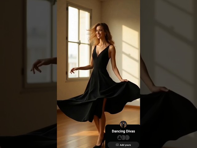 Dancing Girl In Black Dress #shorts #ai #fashion #dance