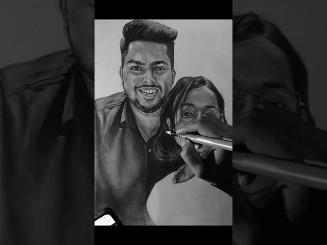 Couple drawing pencil sketch ,From Pencil to Perfection ✍️ | Hyper Realistic Portrait Timelapse 🫂♥️