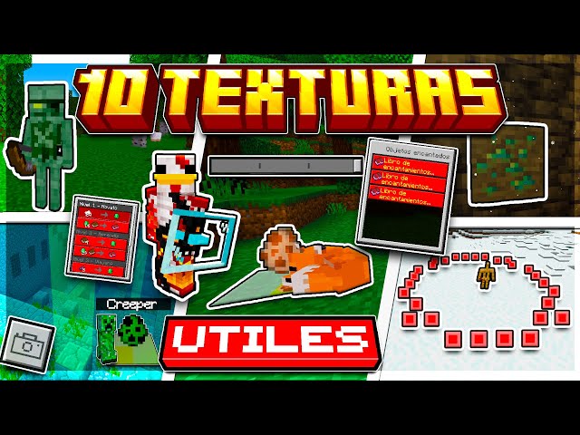 》10 TEXTURAS MUY UTILES PARA Minecraft Pe/Be, SPAWN DE MOBS VISIBLE⚜, GUIA DE CONSTRCCION +1.20