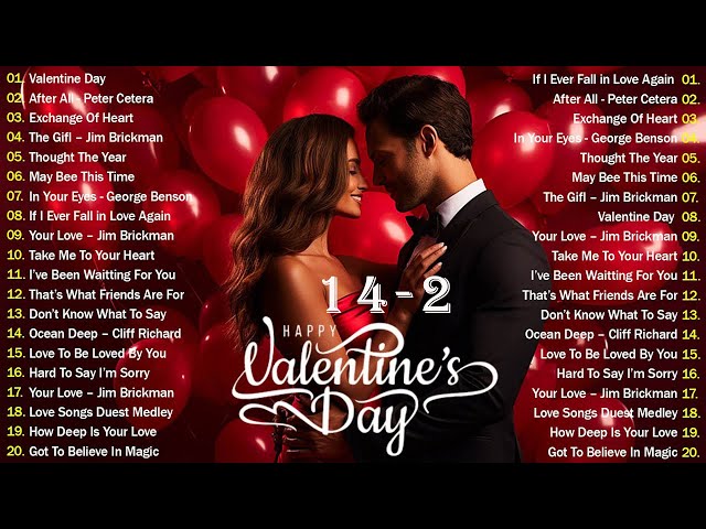 Happy Valentine's Day Love Songs 2025 💖✨💖 Jim Brickman, David Pomeranz, Celine Dion, Martina Mcbride