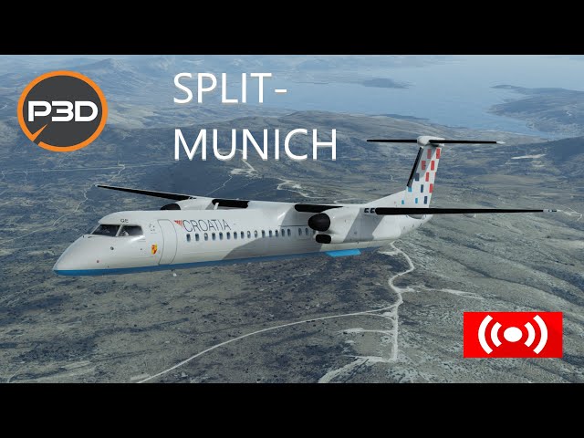 Prepar3dv5.4 Split to Munich OU4438 Dash Q-400