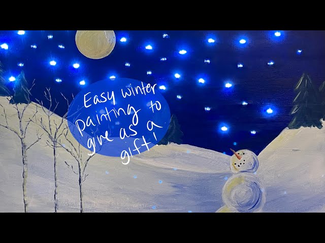 East Art tutorial | Light Up Canvas | Acrylic Snowman Painting