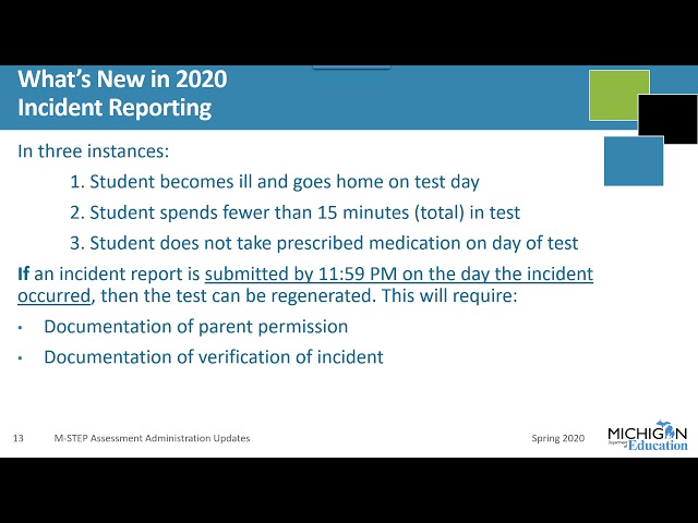 2020 M-STEP Test Administration Training: Chapter 1 -- Before