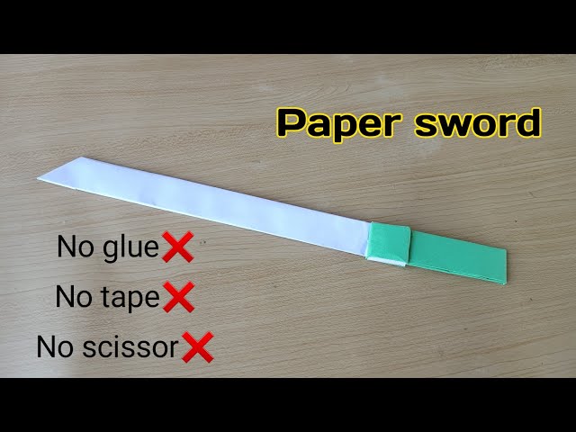 Paper sword|How to make sword with paper|Origami knife|No glue paper craft|Paper sword|No glue knife