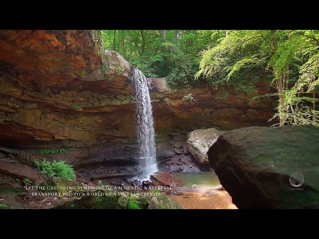 White Noise - Cascading Symphony HD Sound Waterfall Video for Serenity and Relaxation - Ruido Blanco