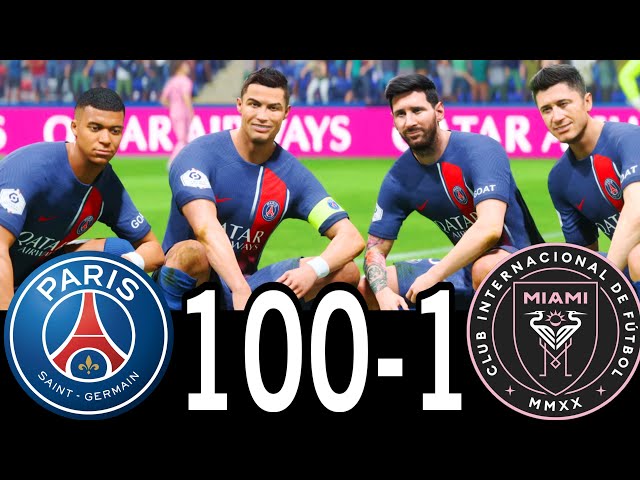 FC 24- MESSI RONALDO NEYMAR & MBAPPE | ALL STARS | PSG 100-1 INTER MIAMI #fc25