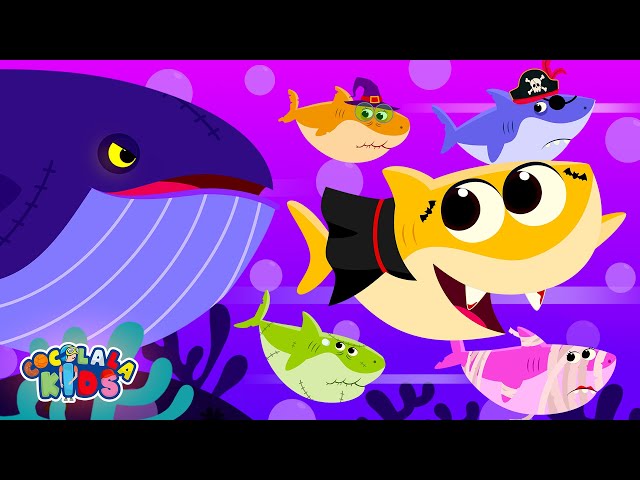 Baby Shark Doo Doo Dance + Five Little Monkeys & More | Colorful Spooky Baby Sharks | Cocolala Kids