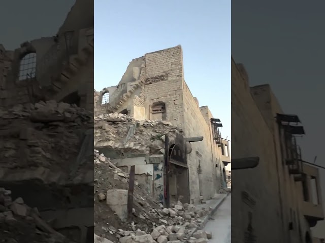 Walking through an abandoned and destroyed neighborhood in Aleppo, Syria 🇸🇾