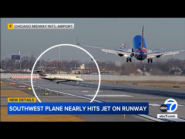 Southwest plane nearly hits jet on runway in Chicago