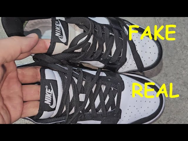 Real vs fake Nike Dunk low retro panda. How to spot fake Nike dunk low retro black white sneakers