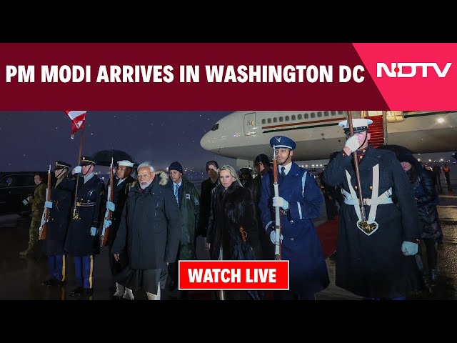 PM Modi In US Live | PM Modi Arrives In Washington DC To Meet US President Donald Trump