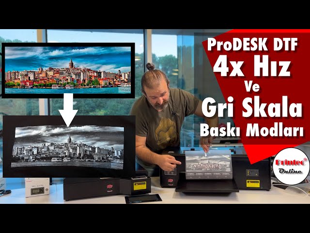 ProDESK DTF Yazıcı 4x hızlı sadece beyaz ense etiketi baskı ve otomatik gri skalası baskı modları