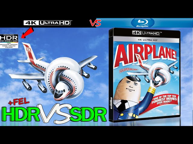 Airplane 1980 HDR ANALYSIS 4K Blu Ray vs 1080p BD SDR 100nits #TRUE_DIFFERENCE #WATCH_IN_HDR