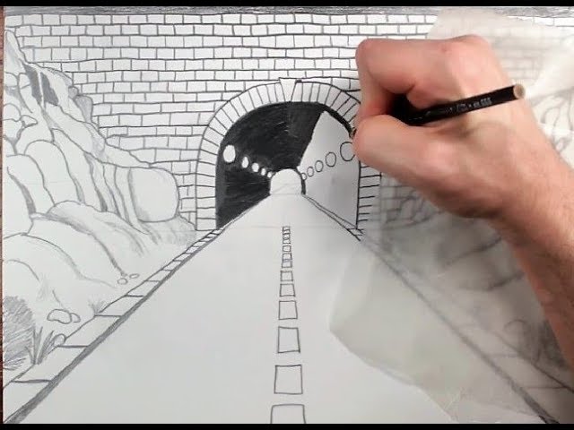 How to Draw a Highway Tunnel in One Point Perspective